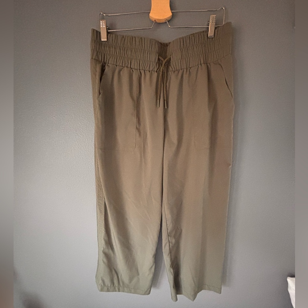 Mondetta Olive Green Wide-Leg Drawstring Pants